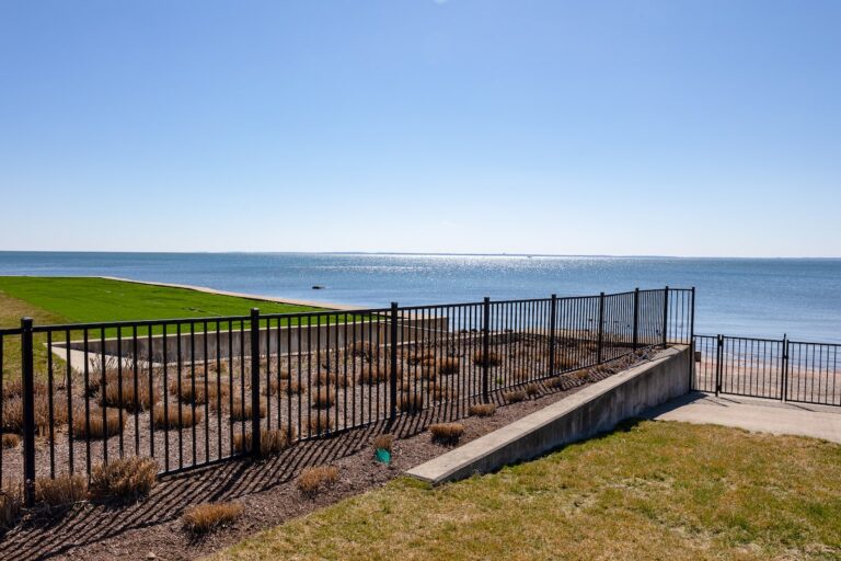 aluminum fence on a beachfront property