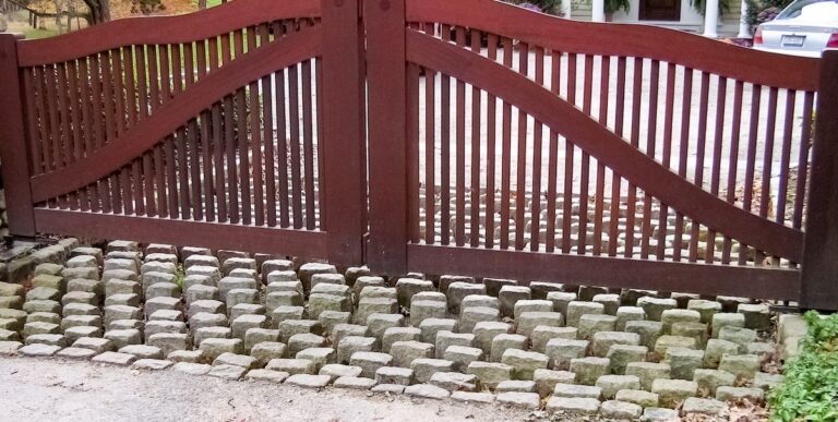 stone cattle guard under gate