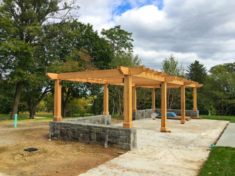 traditional cedar wood pergola