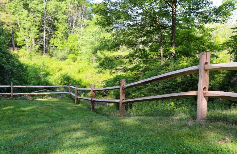 winding simple post rail fence