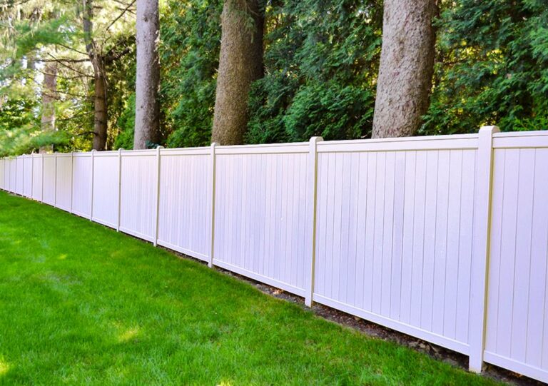 large white privacy fence