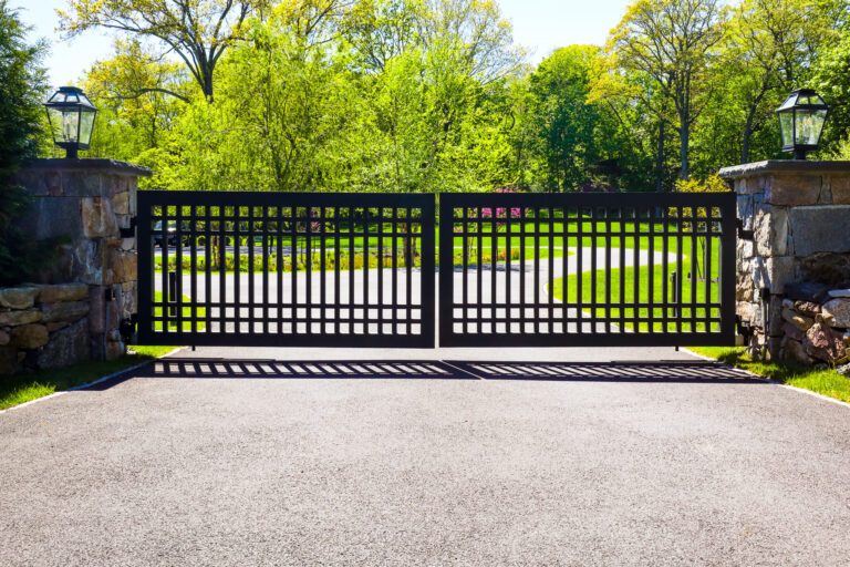 Wood driveway gate