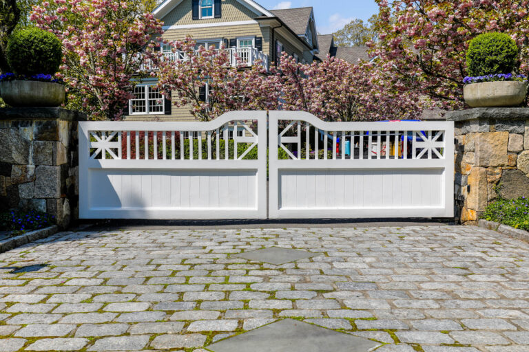 Wood driveway gate