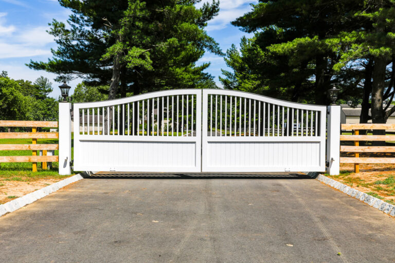 Wood driveway gate
