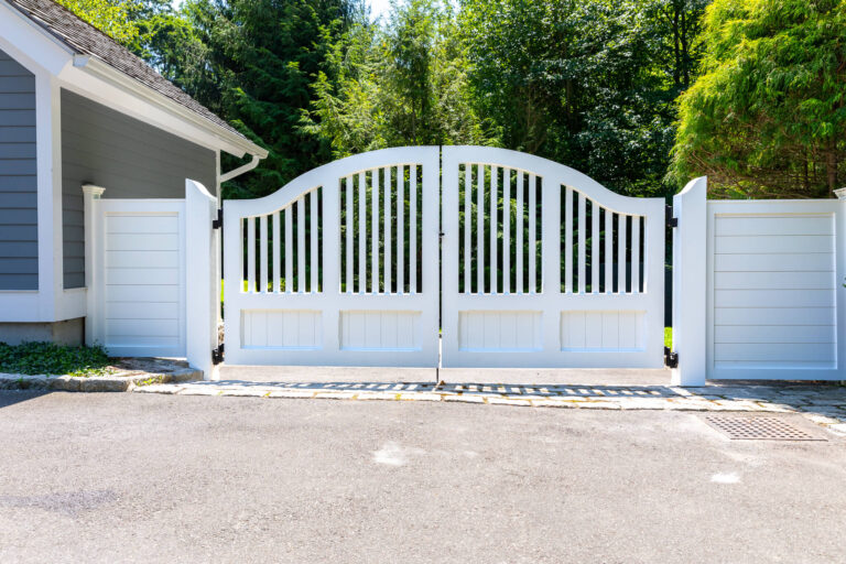 Wood driveway gate
