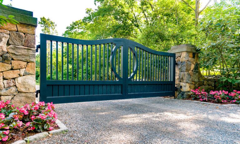 Wood driveway gate