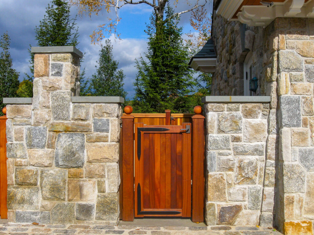 Natural Harmony of Wood Gates for Stone Walls for Organic Look