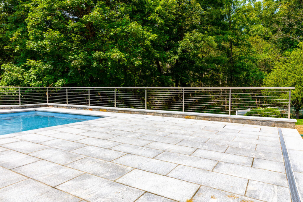 From a Different Angle, Cable Railing for Pool Deck Provides Clean Lines for a Minimalist Modern Look