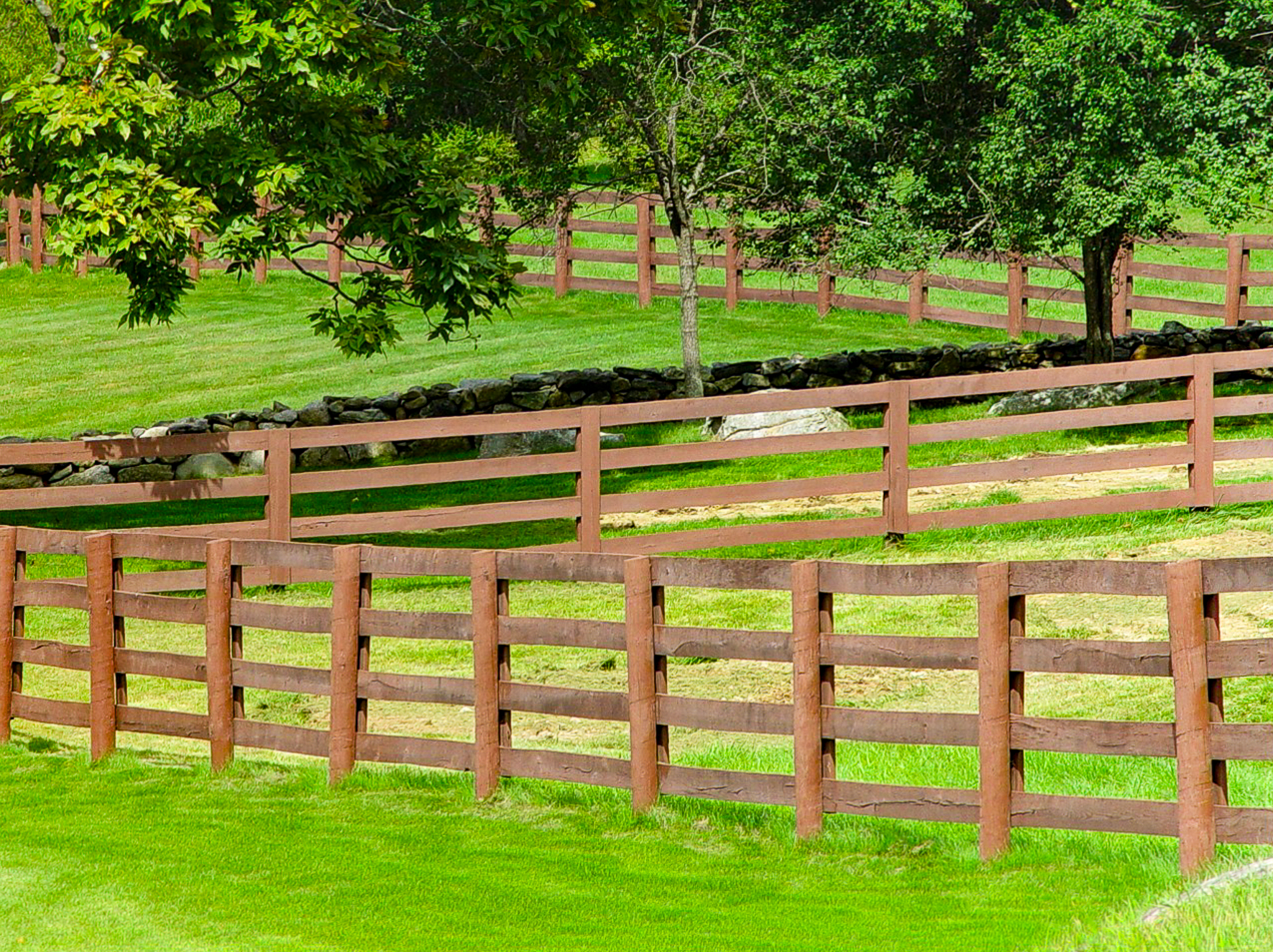 Horizontal Post and Rail Fence for Farm Properties