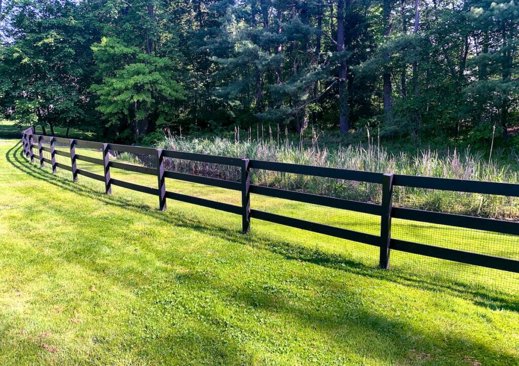 horizontal horse fence idea in black
